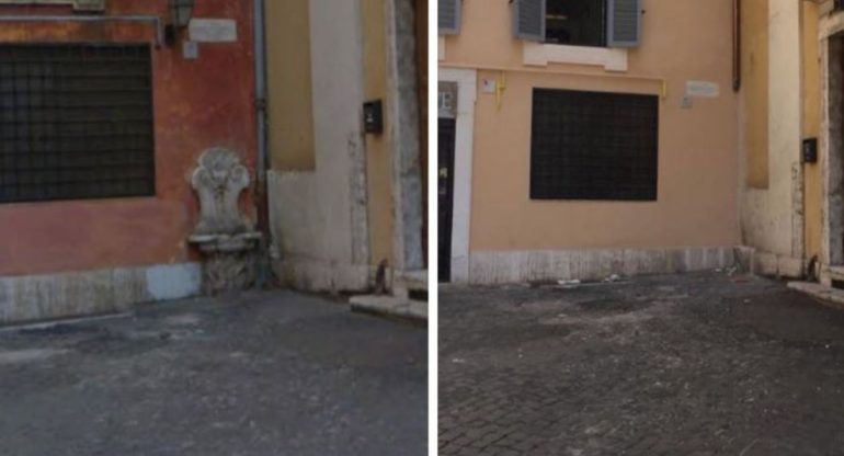 ROMA Sparita fontanella storica: forse rubata