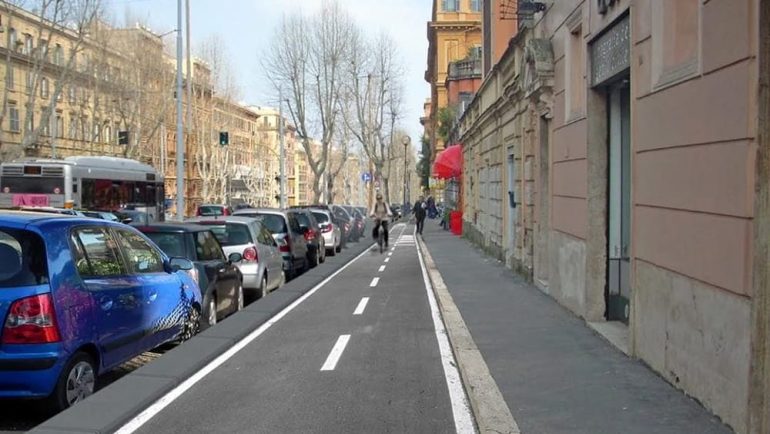 ROMA Al via i lavori per la pista ciclabile su via Prenestina