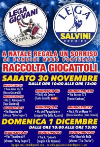 ROMA Lega per il sociale: al via la raccolta dei giocattoli