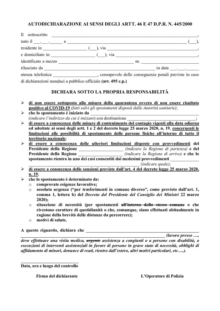 Fase 2, l’autocertificazione serve ancora? Quando presentarla e quando no