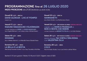 Vivi la magia del Drive-in a Colonna: il programma di luglio