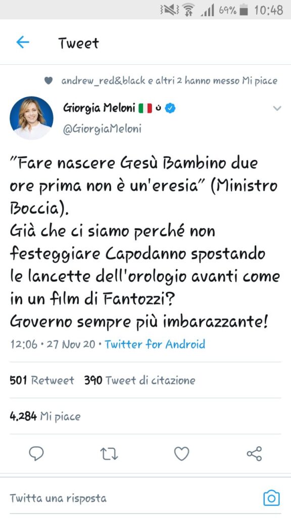 “Festeggiamo il Capodanno spostando le lancette dell’orologio avanti come in Fantozzi”