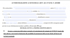 Nuovo Dpcm, torna l’autocertificazione per gli spostamenti