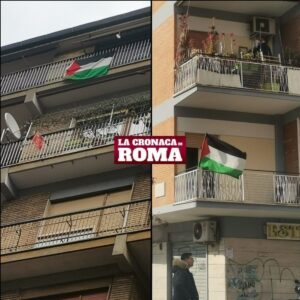 Roma, Le bandiere della Palestina sui balconi. I romani vicino ai palestinesi