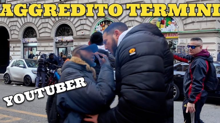 Aggredito Youtuber inglese alla Stazione Termini andiamo in suo soccorso per difenderlo VIDEO