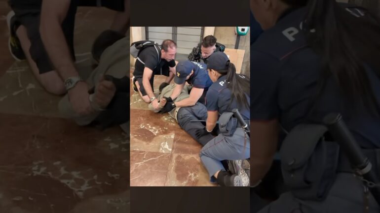 Arrestato dalla polizia uomo pericoloso in stazione a Firenze #arresto #firenze VIDEO