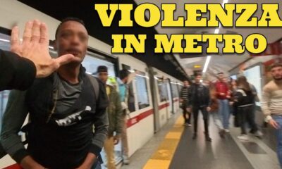 Violento dentro la metro picchia passeggeri e viene difeso da un buonista VIDEO