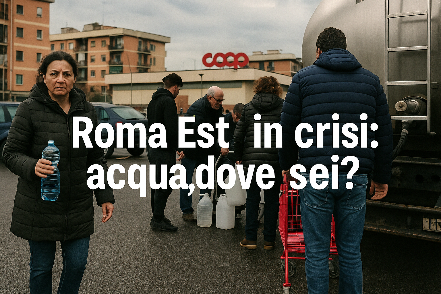 Roma Est senz’acqua: il caos tra autobotti e supermercati