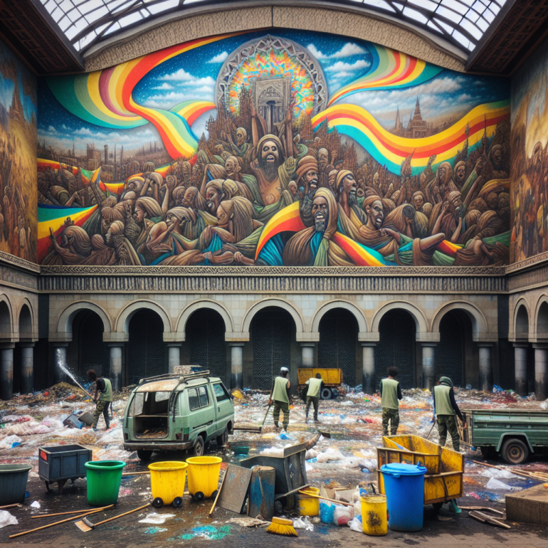 Piazza Addis Abeba, il murale che sfida il degrado: pulizie straordinarie in arrivo!