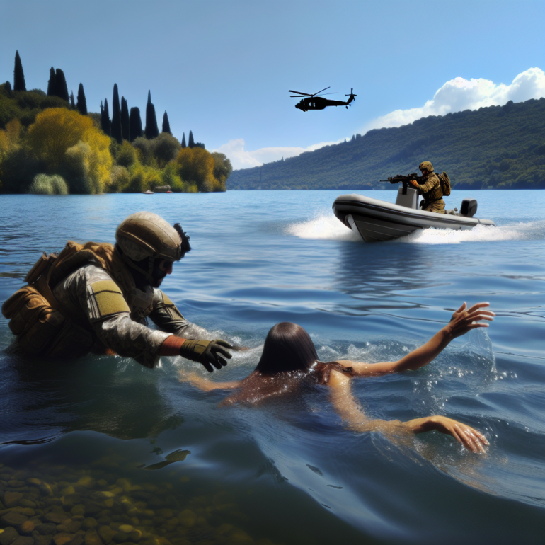 Paura al lago di Bracciano: donna in pericolo di annegamento, eroico salvataggio di un militare.