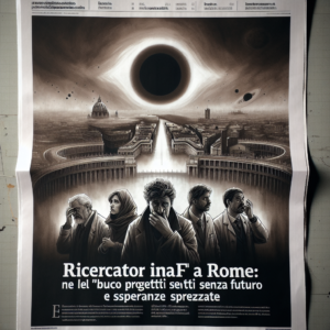 Ricercatori Inaf a Roma: nel “buco nero” di progetti senza futuro e speranze spezzate.