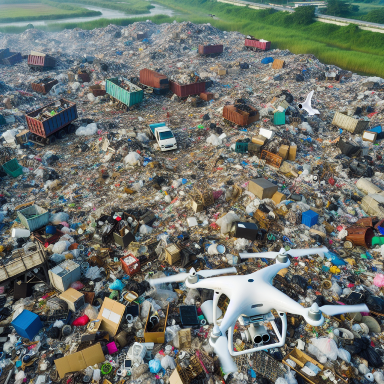 Droni svelano discarica abusiva a Ciampino: un caos di rifiuti edili ed elettrodomestici