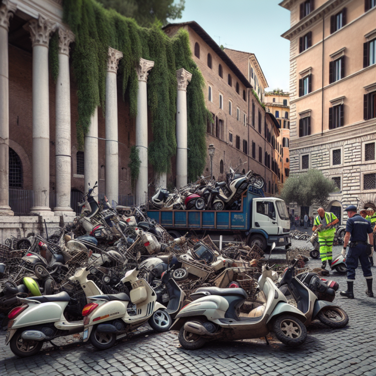 Scooter abbandonati a Roma: Monti e Esquilino nel caos, rimozioni in corso!