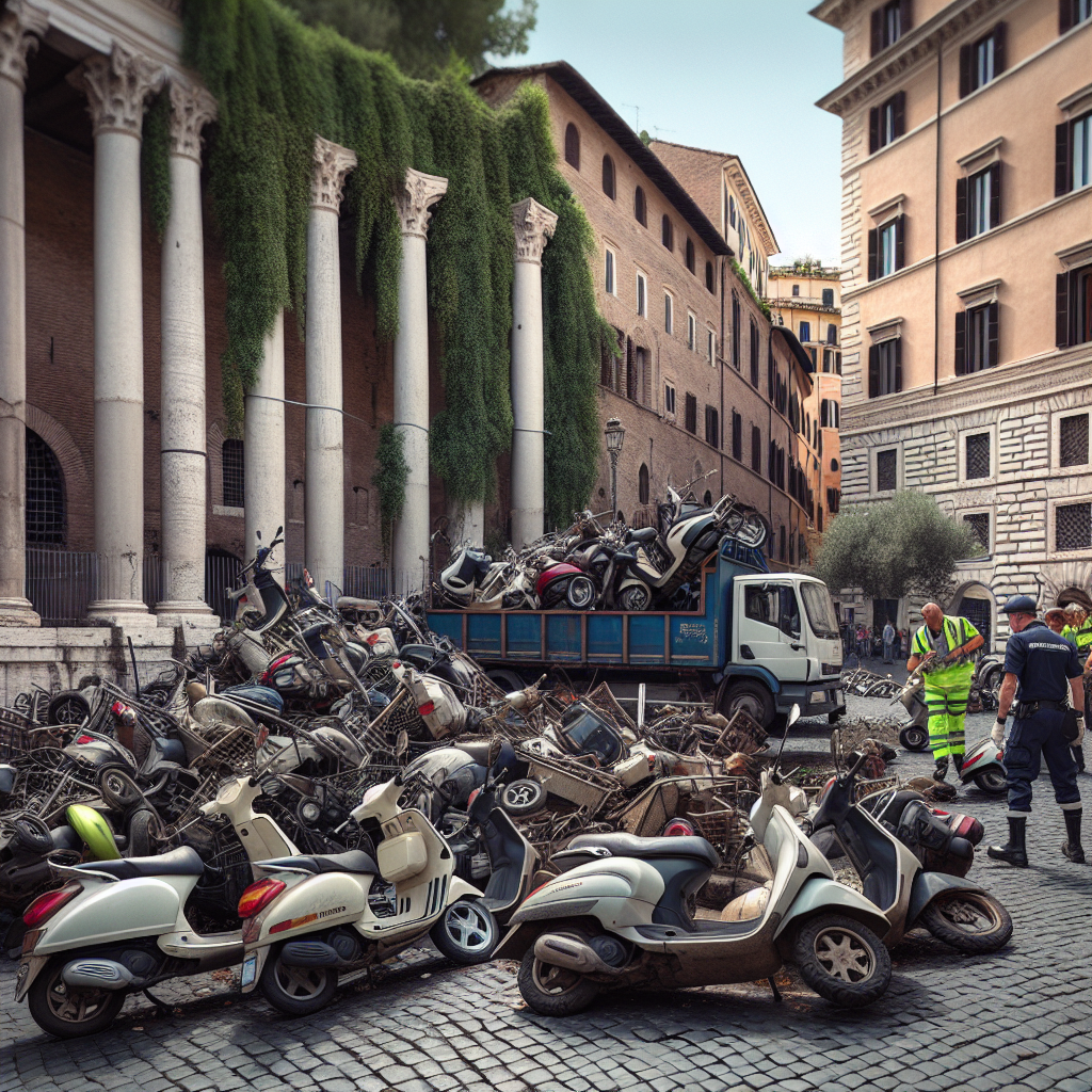 Scooter abbandonati a Roma: Monti e Esquilino nel caos, rimozioni in corso!