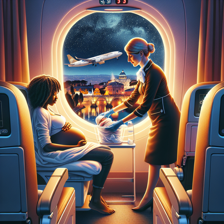 Parto in volo: mamma dà alla luce un bimbo su un aereo in arrivo a Roma