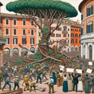 Piazza Bologna in subbuglio: abbattuti gli alberi per il nuovo mercato, i residenti protestano!