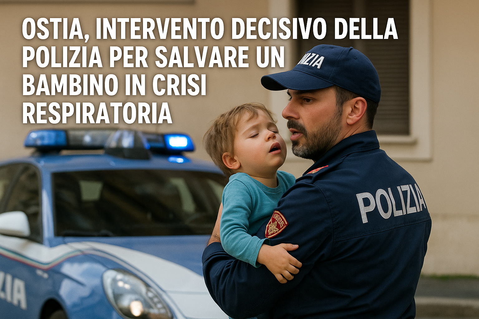 Ostia, intervento decisivo della Polizia per salvare un bambino in crisi respiratoria