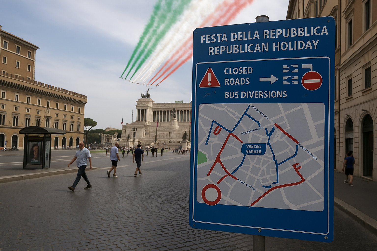 Festa della Repubblica a Roma: ecco le strade chiuse e le deviazioni dei mezzi pubblici Festa della Repubblica a Roma: ecco le strade chiuse e le deviazioni dei mezzi pubblici