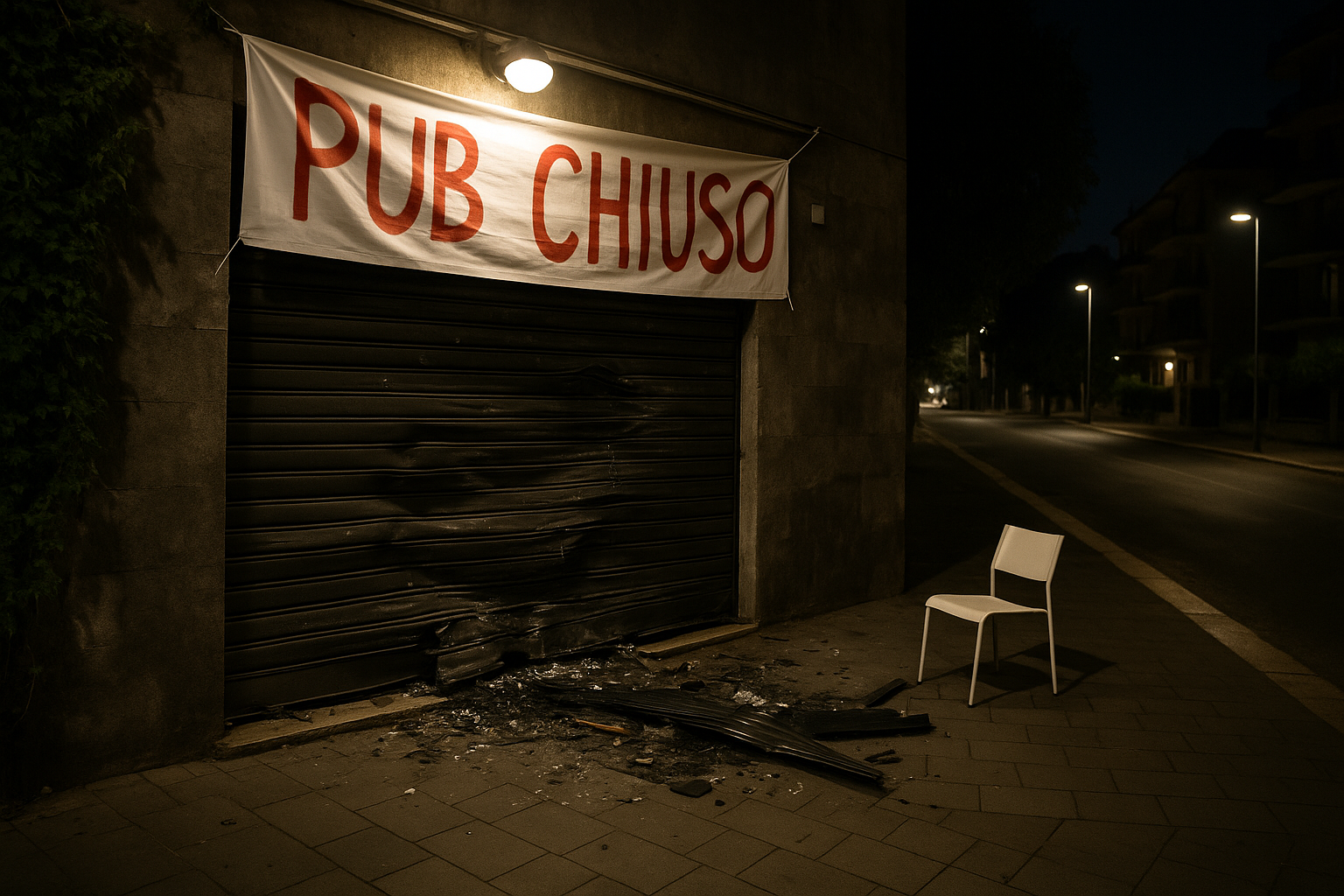 Tensione notturna al Torrino: chiusura del pub tra striscioni e danni