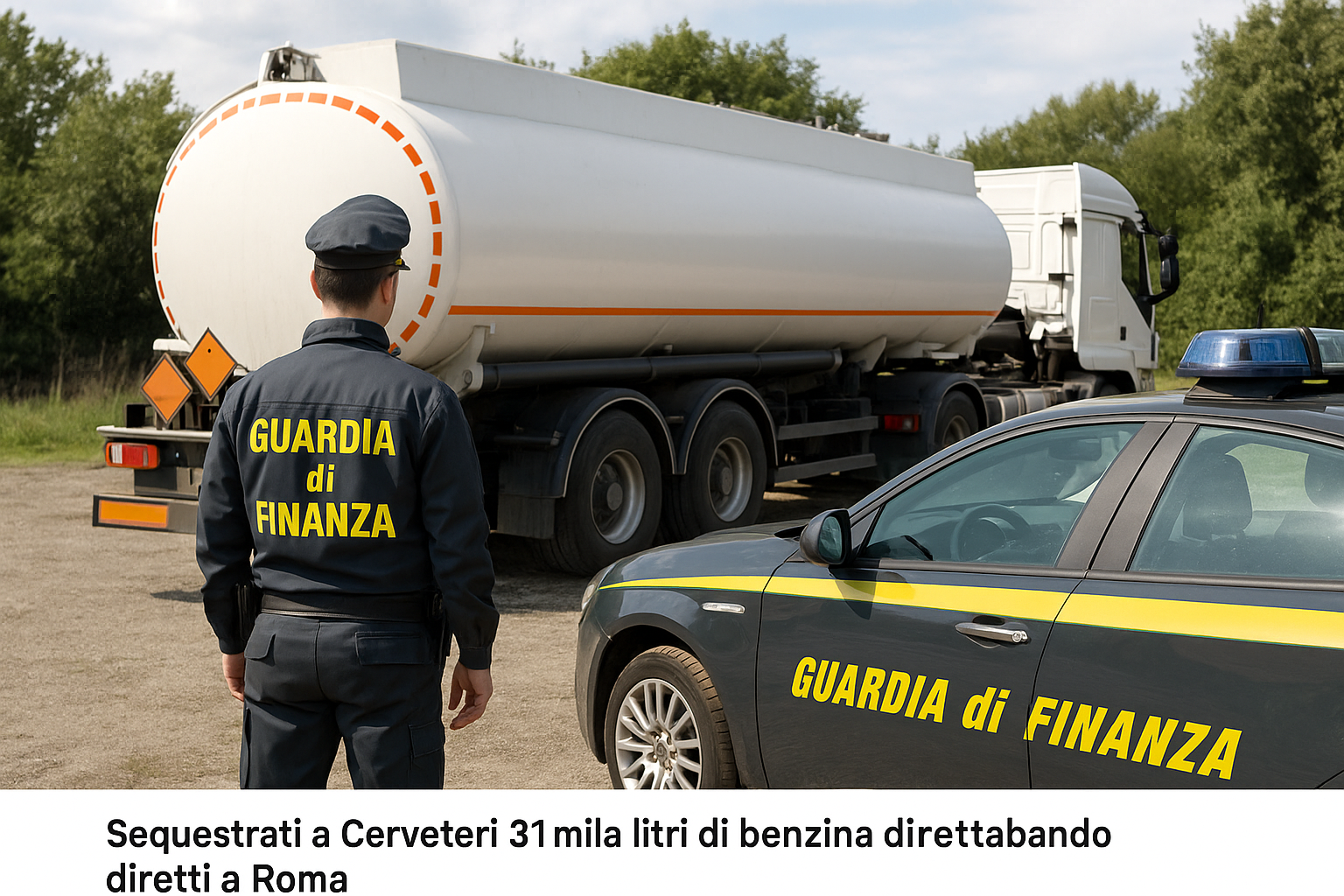 Sequestrati a Cerveteri 31mila litri di benzina di contrabbando diretti a Roma