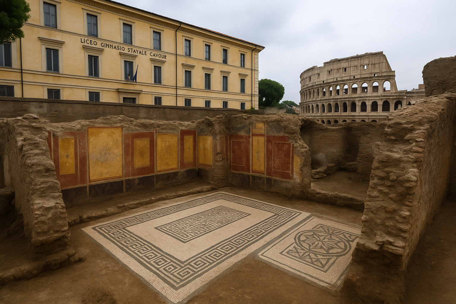 Svelata una domus romana sotto il liceo Cavour: affreschi e mosaici a due passi dal Colosseo! Svelata una domus romana sotto il liceo Cavour: affreschi e mosaici a due passi dal Colosseo!