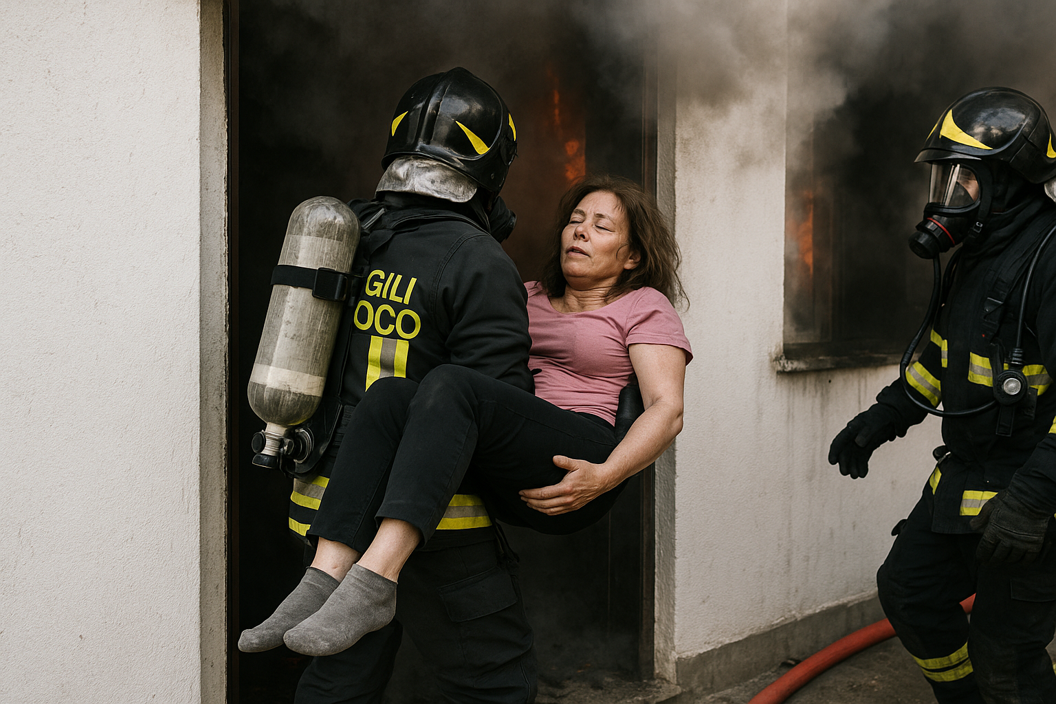 Tivoli, incendio in appartamento: vigili del fuoco salvano una donna in emergenza