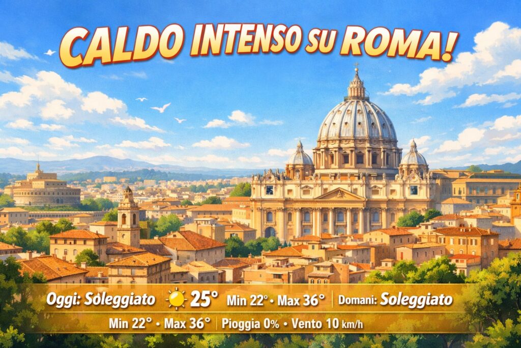 Meteo Roma, previsioni di oggi 23 Giugno 2026
