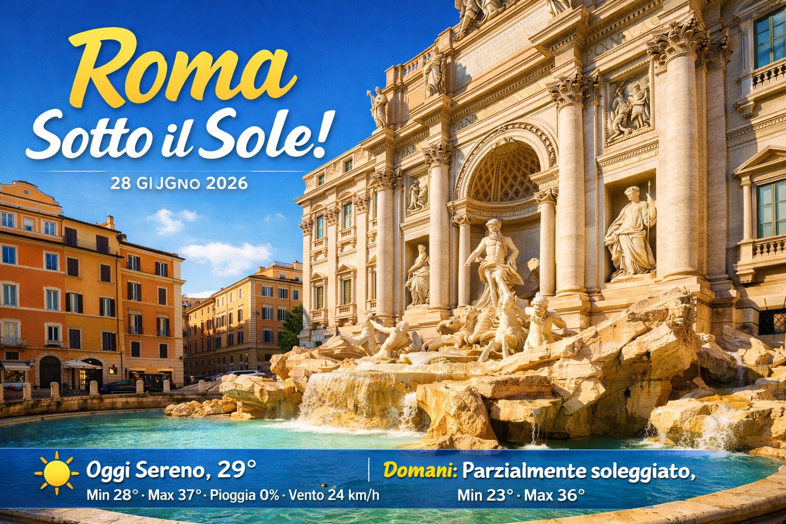 Meteo Roma, previsioni di oggi 28 Giugno 2026