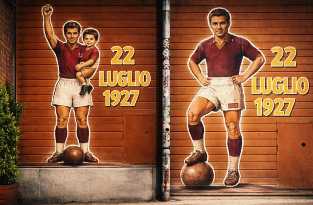 AS Roma: un murale di Fabio Ferrone celebra 99 anni di storia e passione