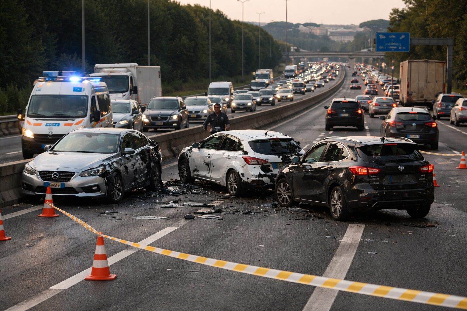 Autostrada di Roma bloccata da un incidente: è tempo di chiedersi se le strade sono davvero sicure?