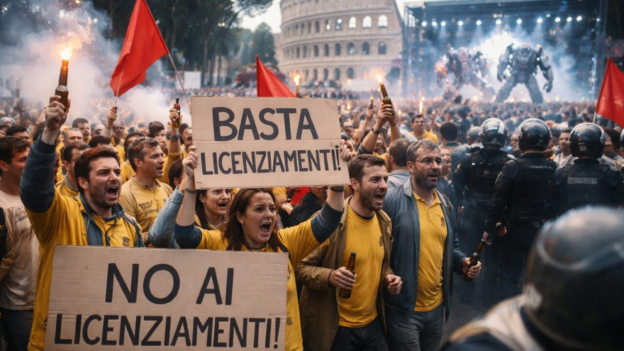 Birra del Borgo in crisi: protesta contro i licenziamenti mentre Roma celebra il torneo di robot