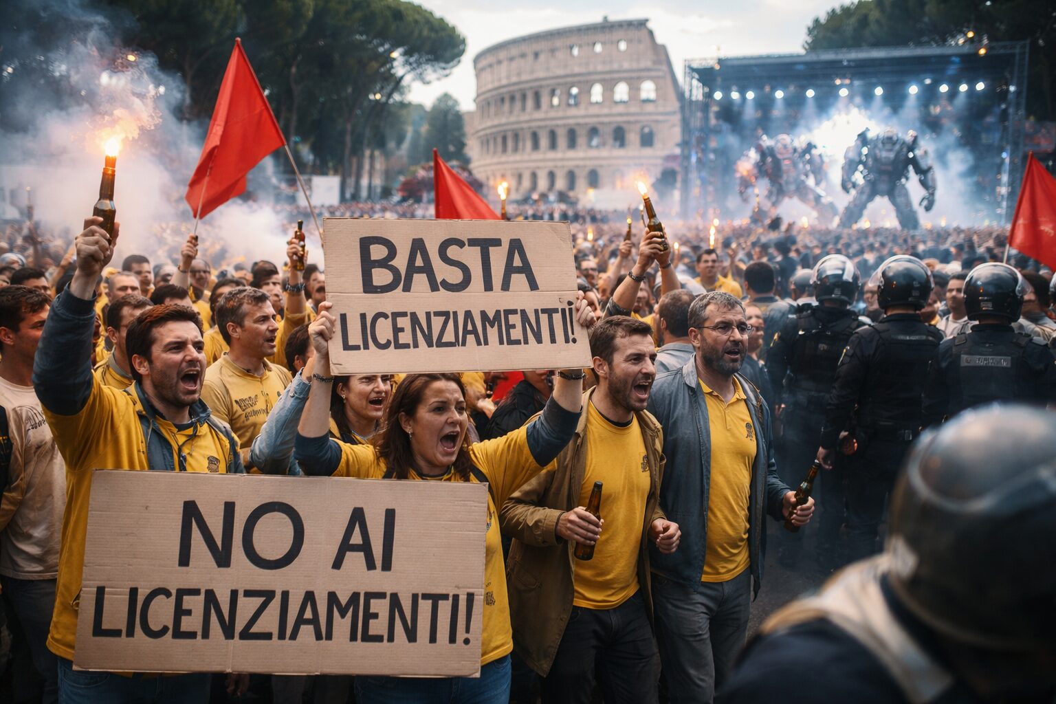 Birra del Borgo in crisi: protesta contro i licenziamenti mentre Roma celebra il torneo di robot Birra del Borgo in crisi: protesta contro i licenziamenti mentre Roma celebra il torneo di robot