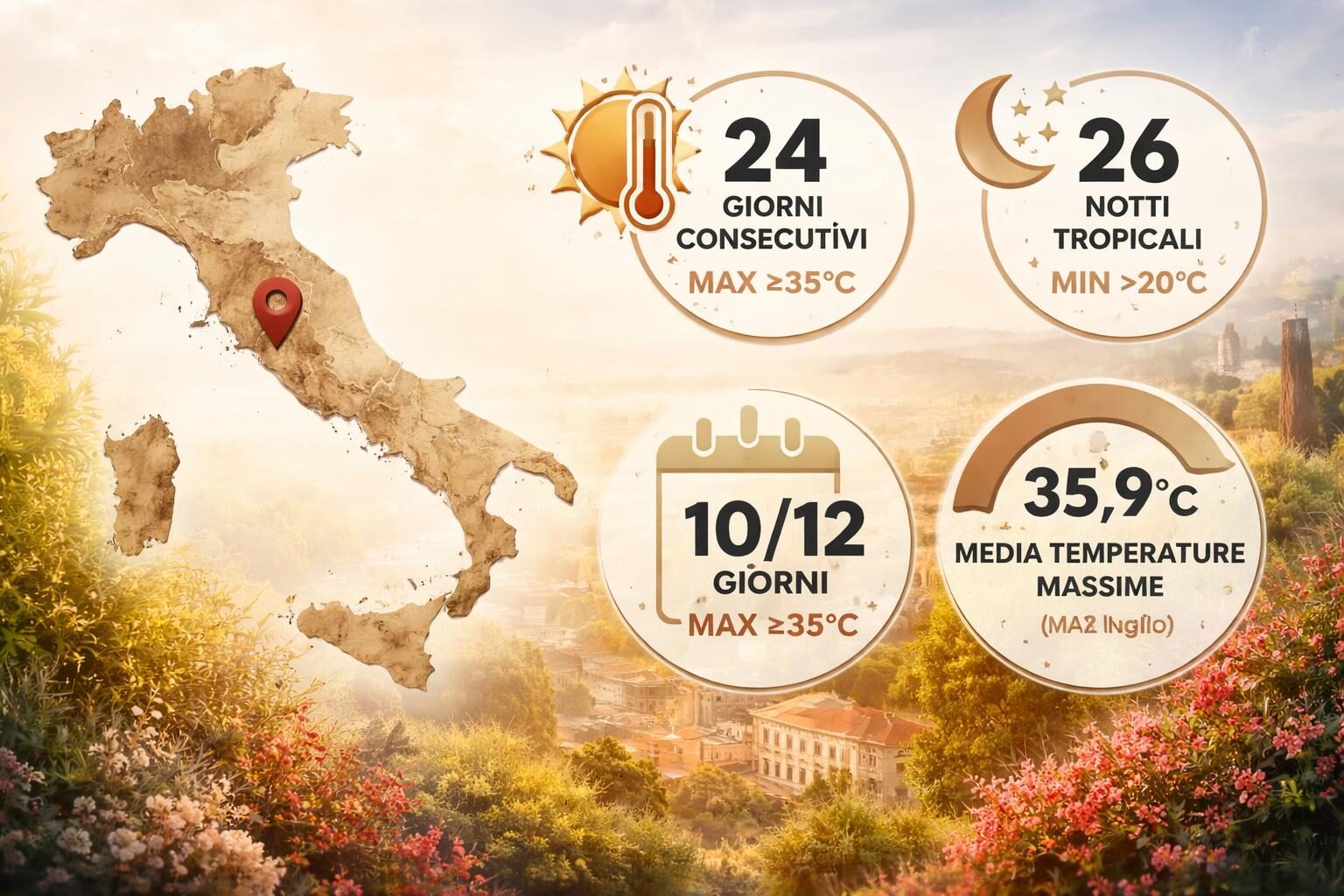 Caldo estremo a Roma: 26 notti tropicali e l’assenza delle istituzioni