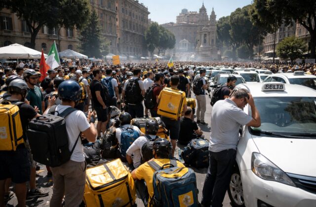 Caldo estremo a Roma: sciopero dei rider e ristori per i tassisti, il lavoro ai tempi del clima