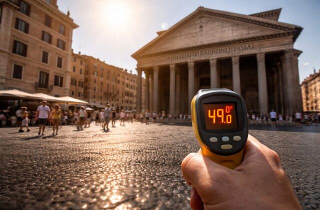 Caldo record a Roma: 49 gradi sull’asfalto, ci si prepara a un’estate da incubo?