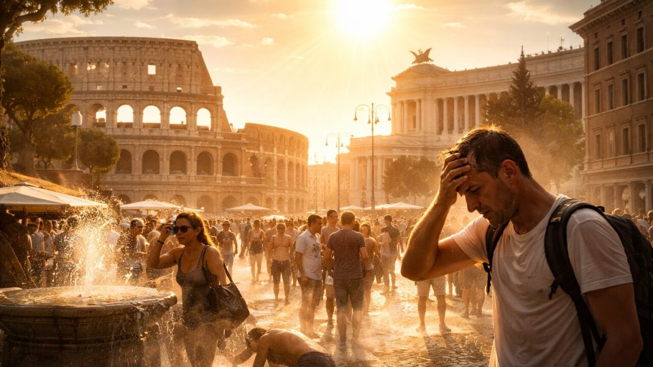 Caldo torrido a Roma: le isole di calore minacciano i cittadini