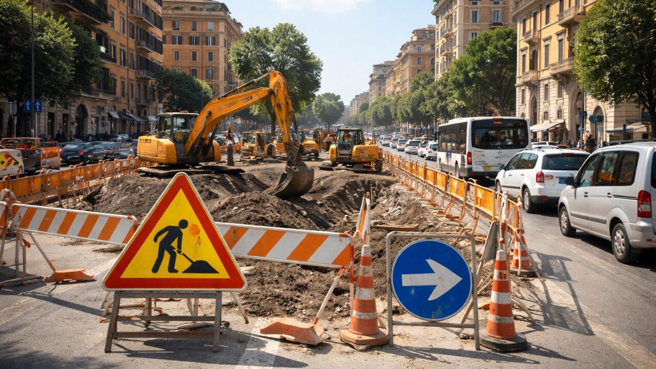 Cantieri a Roma: l’incubo della viabilità si riaccende tra via Vasca e via Bolzano