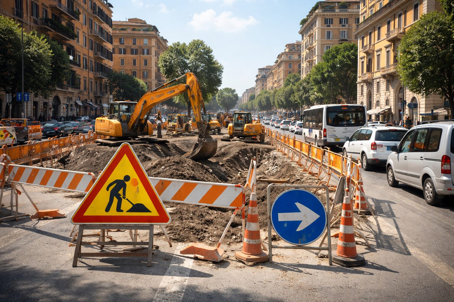 Cantieri a Roma: l’incubo della viabilità si riaccende tra via Vasca e via Bolzano