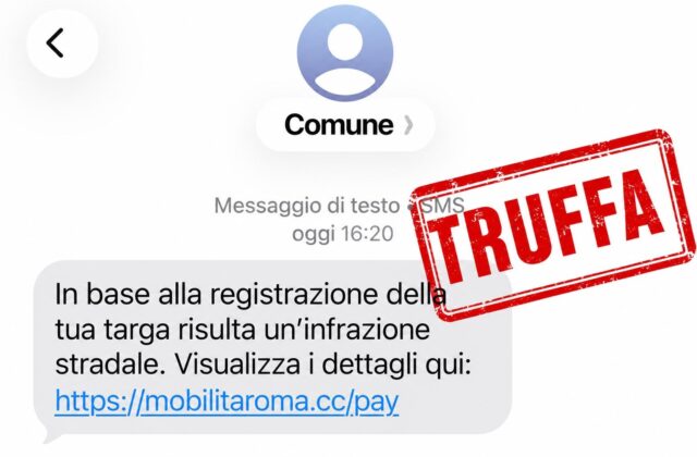 Comunicazione ufficiale del Comune di Roma sulle truffe SMS