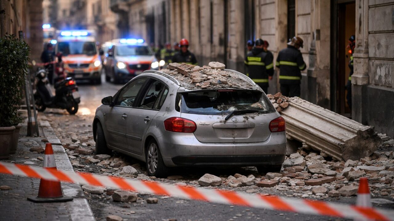 Crollo di cornicione in via Roma: un incidente che mette in luce la sicurezza degli edifici storici