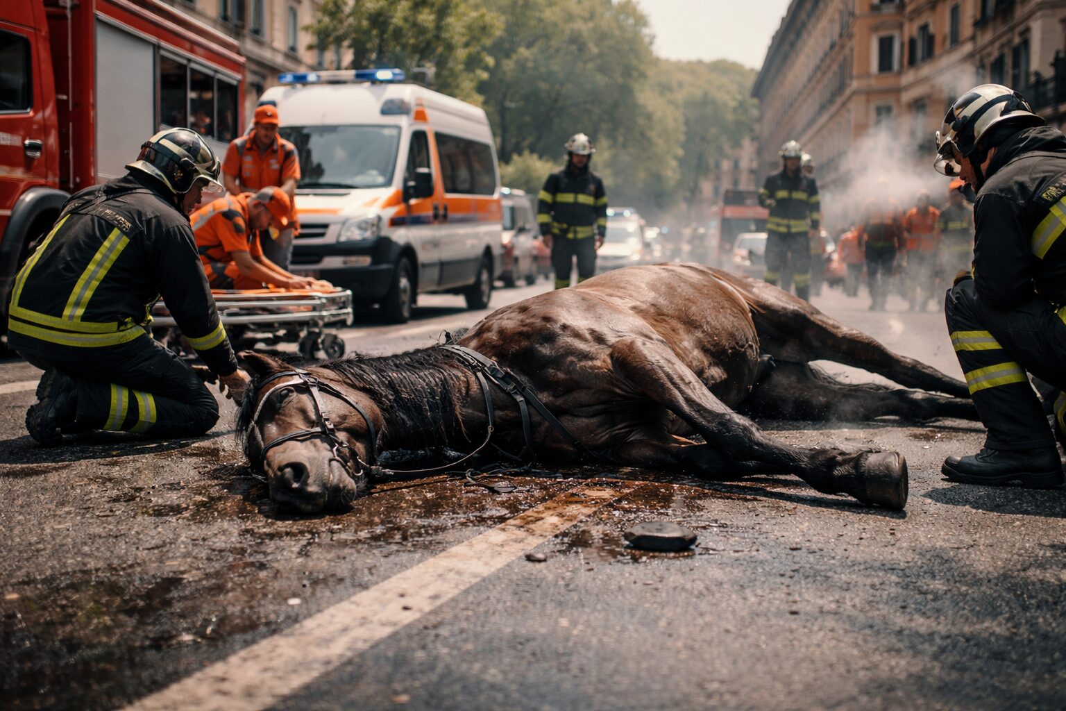 Crollo di un cavallo a Roma: un dramma che invita alla riflessione sulle tutele per gli animali