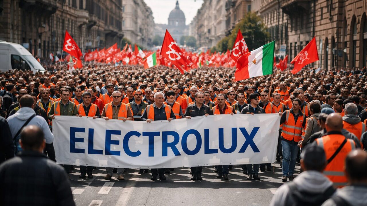 Electrolux in protesta: il futuro dei lavoratori atteso all’incontro con Urso