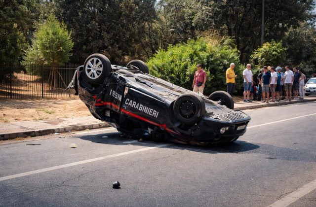 Fregene, auto dei carabinieri ribaltata: un incidente che mette a nudo la sicurezza stradale a Roma