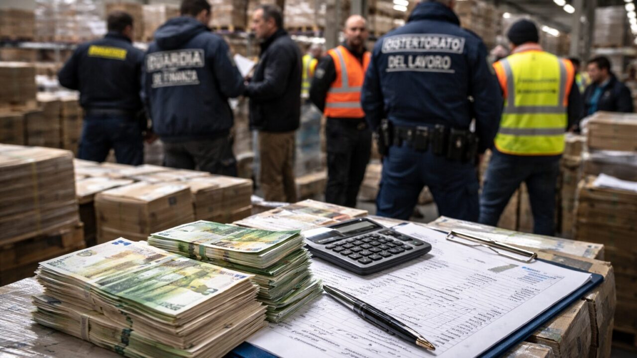 Frode fiscale in logistica: svelati 1.800 lavoratori irregolari a Roma