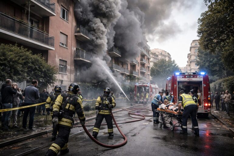 Fumi tossici e paura: incendio a Roma mette in crisi la sicurezza di via Chiusdino