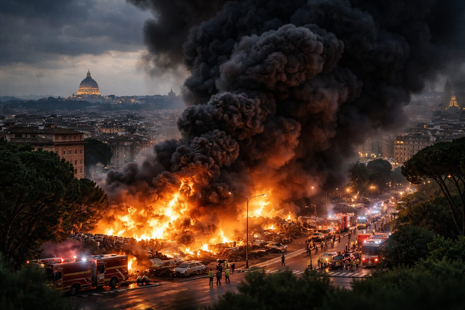Incendi a Roma: il fumo nero che avvolge la città e mette a nudo la precarietà della sicurezza