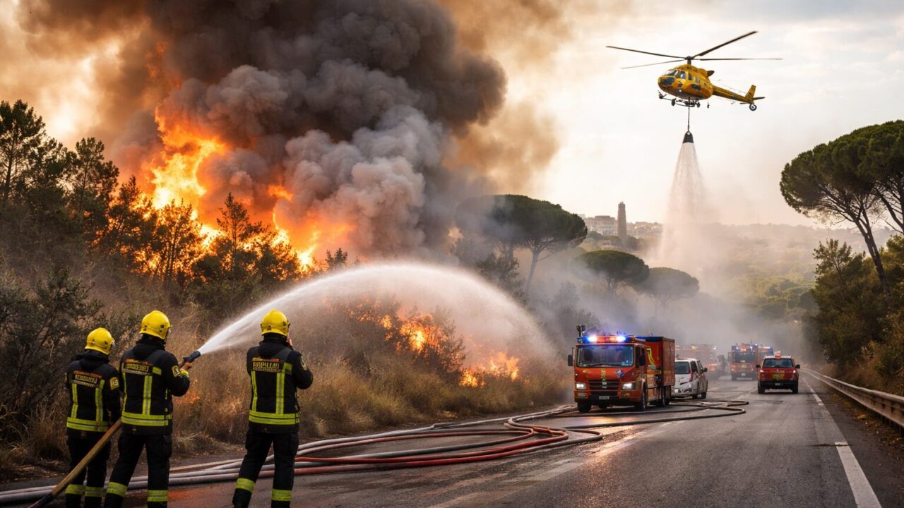 Incendi alle porte di Roma: la battaglia delle autorità contro il fuoco