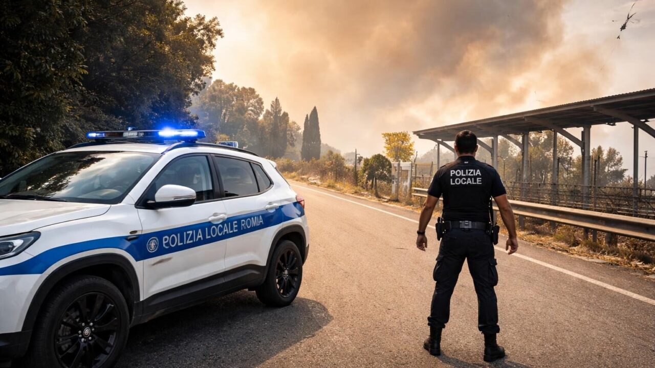 Incendio a Roma: chiusa via della Solfarata, allerta per fumi tossici