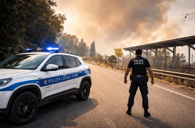 Incendio a Roma: chiusa via della Solfarata, allerta per fumi tossici
