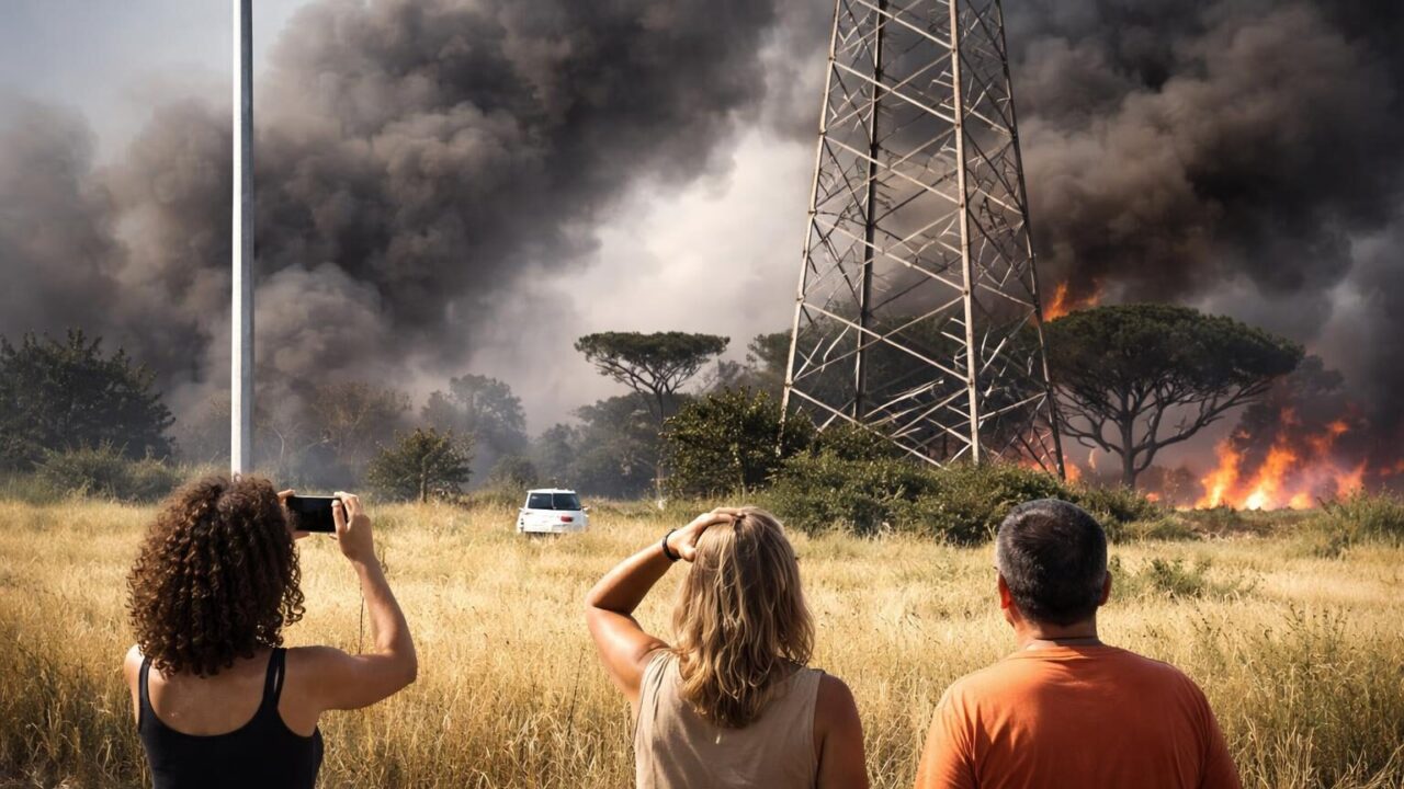 Incendio ad Anagnina: una capitale in emergenza tra fumi tossici e strade chiuse